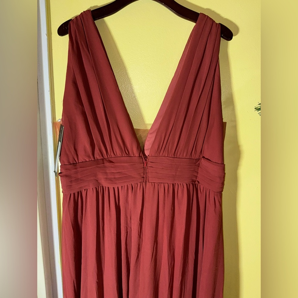 Eva Grecian Evening Gown Rust Measures XL - Picture 6 of 16